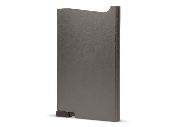 Porte-cartes anti RFID publicitaire en aluminium Bronze nickelé foncé
